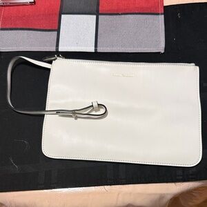 Giorgio Armani White Leather Wristlet Clutch